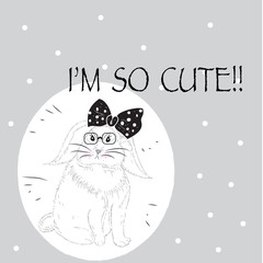 Cute bunny, card design