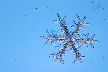 natural ice crystal snowflake