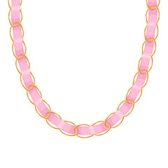 Obraz premium Chunky chain golden metallic necklace or bracelet.