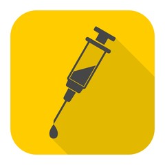Syringe icon with long shadow