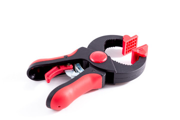 plastic clamp isolated on white background