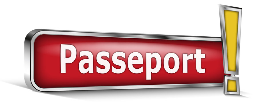 Passeport sur panneau rouge