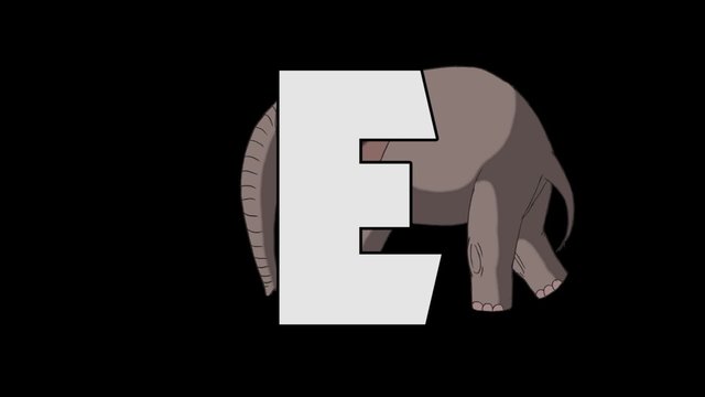 Letter E and Elephant (background)
Animated animal alphabet. HD footage with alpha channel. Animal in a background of letter.