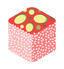 Eastern sweets traditional arabic food isolated on white background vector.