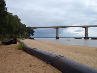 bridge over parana river in corrientes in argentina