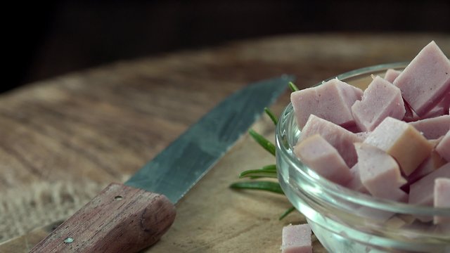 Rotating Baloney as detailed 4k footage (seamless loopable)
