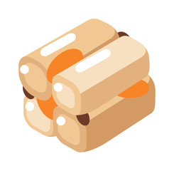 Eastern sweets traditional arabic food isolated on white background vector.