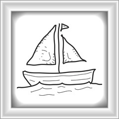 Simple doodle of a sail boat