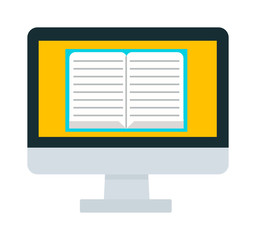 E-books computer concept vector illustration