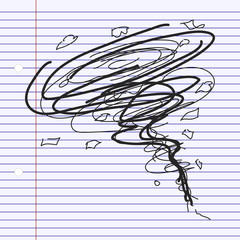 Simple doodle of a tornado