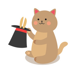 Obraz premium Set of cheerful circus playing cats vector illustration. 