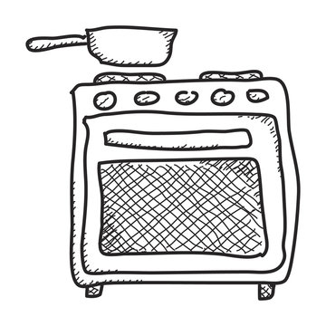 Simple doodle of an oven