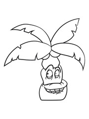 comic cartoon funny sweet small cute palm face, grinning monster