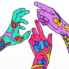 Photo sur Plexiglas Abstraction classique mains décorées