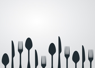 Icono plano cubiertos sobre fondo degradado #8