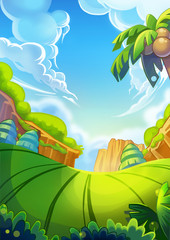 Creative Illustration and Innovative Art: Nature Background Portrait 1. Realistic Fantastic Cartoon Style Artwork Scene, Wallpaper, Story Background, Card Design
