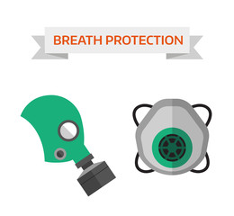 Respiratory protection vector illustration