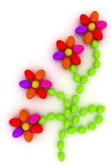 Eggs in the shape of a flower. Unique Design