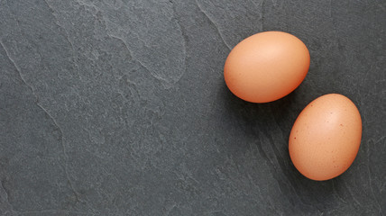 Deux œufs sur ardoise... carte menu 