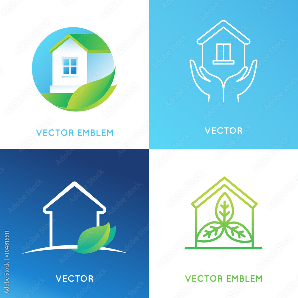 Poster vector set of logo design templates