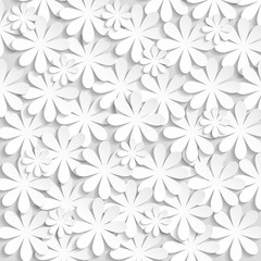 Paper texture white wedding floral background