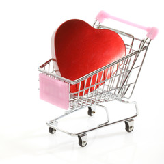  heart in shopping cart