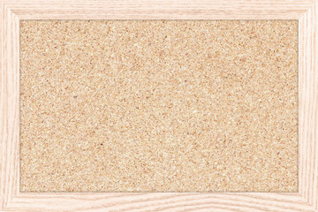 Fototapeta premium Empty bulletin board with a wooden frame, cork board texture, bl