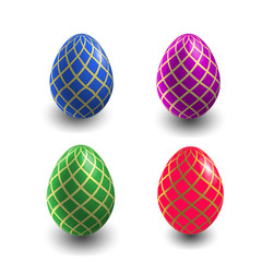 Set of four easter colored eggs