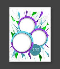Abstract flyer, cover design, brochure or corporate banner with triangular pattern.