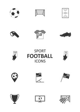 Basic soccer or football icons set.
