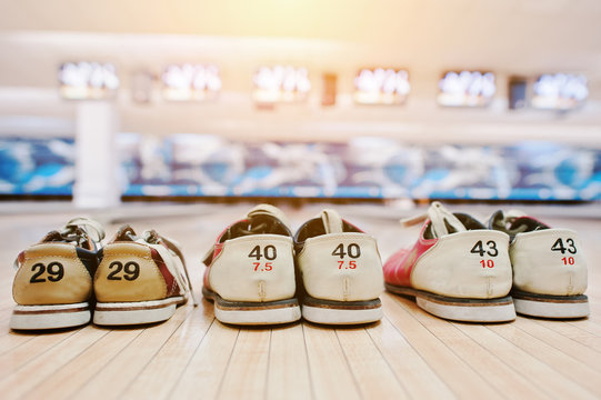 Three pairs of shoes for bowling
