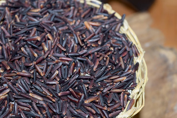 raw purple Riceberry rice, Thai Hom Nil  black jasmine rice