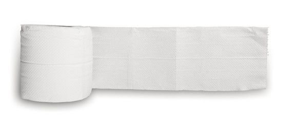 Roll of Toilet Paper Isolated on White Background