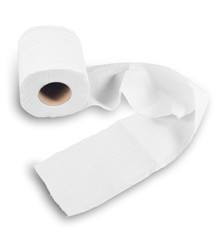 Roll of Toilet Paper Isolated on White Background