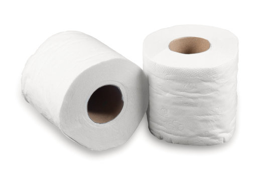 Roll of Toilet Paper Isolated on White Background