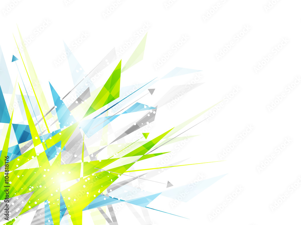 Poster abstract vector background with irregular polygon pattern and arrows.
