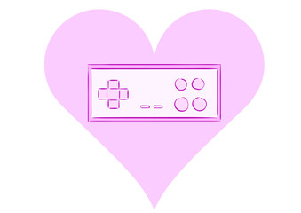 Pink gamepad in heart