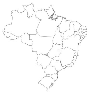 Karte von Brasilien - Bundesstaaten (Weiß)