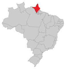 Karte von Brasilien - Amapá