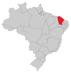 Obraz premium Karte von Brasilien - Ceará