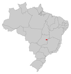 Karte von Brasilien - Distrito Federal do Brasil