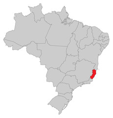 Karte von Brasilien - Espírito Santo
