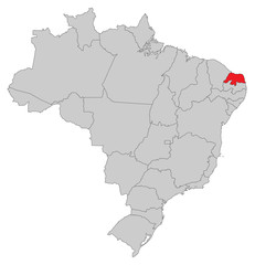 Karte von Brasilien - Rio Grande do Norte