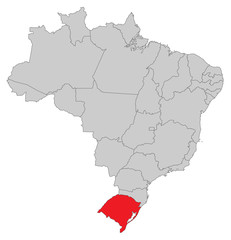 Karte von Brasilien - Rio Grande do Sul