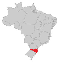 Karte von Brasilien - Santa Catarina