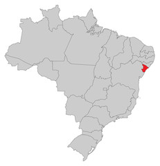Karte von Brasilien - Sergipe