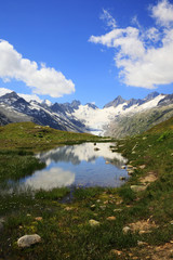 Fototapeta na wymiar Bergsee mit Oberaarhorn