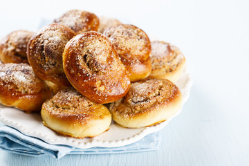 Homemade rolls with hazelnut and spices