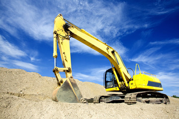 Excavator at construction site