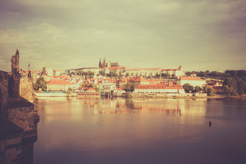 Fototapeta na wymiar Vintage style image of Prague cityscape